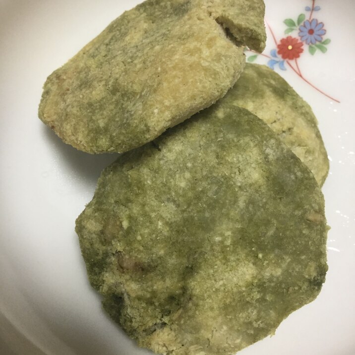 抹茶ミルクで豆腐とおからのソフトクッキー風